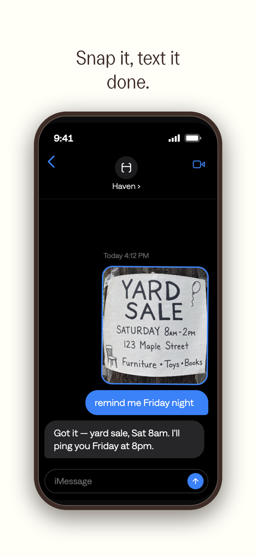Snap it, text it, done.